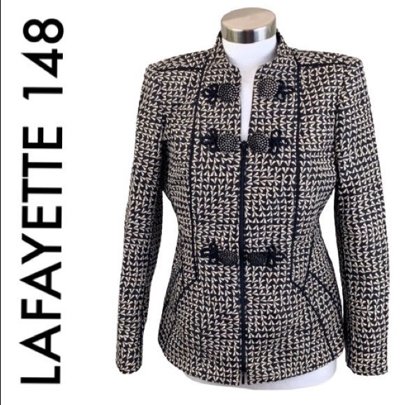 Lafayette 148 New York Jackets & Blazers - LAFAYETTE 148 NEW YORK BLACK TAN EVENING BLAZER 6